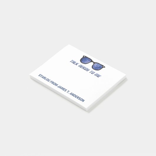 Post-it® Parlez Nerdy pour moi Étoiles d'espace Bloc-notes  (Incliné)