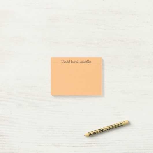 Post-it® Paroles d'amour orange (Sur un bureau)