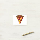 Post-it® part de pizza pepperoni fondue (Sur un bureau)