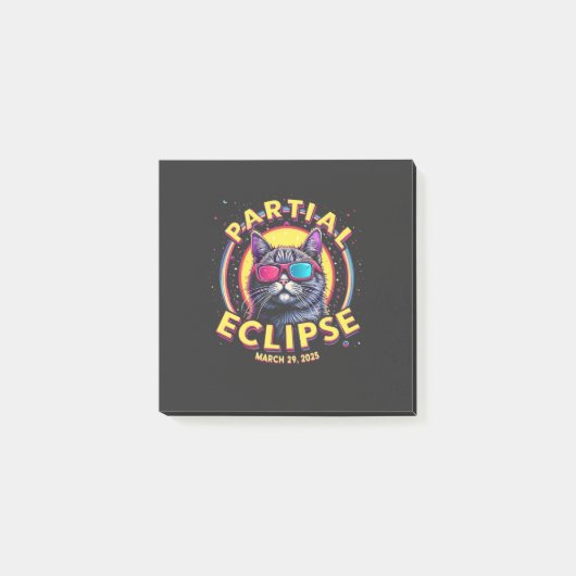 Post-it® Partial Eclipse 2025 Astronomie Chat KItten Lovers (Devant)