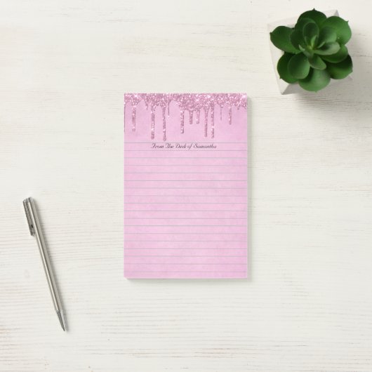 Post-it® Parties scintillant à goutte rose pour fille perso (Bureau)