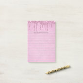 Post-it® Parties scintillant à goutte rose pour fille perso (Sur un bureau)