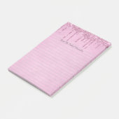 Post-it® Parties scintillant à goutte rose pour fille perso (Incliné)