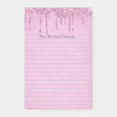Post-it® Parties scintillant à goutte rose pour fille perso (Devant)