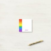 Post-it® Parties scintillant arc-en-ciel chic rayures Nom d (Sur un bureau)