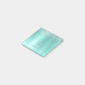 Post-it® Parties scintillant argentée turquoise en métal br (Incliné)