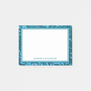 Post-it® Parties scintillant Bleue tendance Nom de la serva
