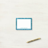 Post-it® Parties scintillant Bleue tendance Nom de la serva (Sur un bureau)