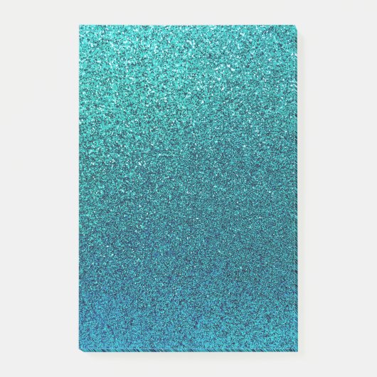 Post-it® Parties scintillant bleue turquoise Turquoise de F (Devant)
