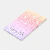 Post-it® Parties scintillant colorée moderne étincelle Nom  (Incliné)