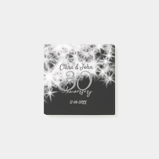 Post-it® Parties scintillant d'anniversaire du 30e mariage  (Devant)