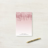 Post-it® Parties scintillant de séchage Ombré rose Monogram (Sur un bureau)