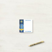 Post-it® Parties scintillant d'or bleu entraîneurs de footb (Sur un bureau)