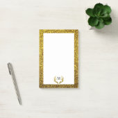 Post-it® Parties scintillant d'or branchée Faux Deer Antler (Bureau)