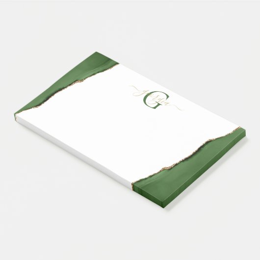 Post-it® Parties scintillant d'or et Monogramme d'âge vert (Incliné)