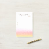 Post-it® Parties scintillant d'or rose fille Signature Mono (Sur un bureau)