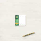 Post-it® Parties scintillant d'or verte Entraîneur de footb (Sur un bureau)