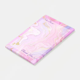 Post-it® Parties scintillant en marbre rose violet or