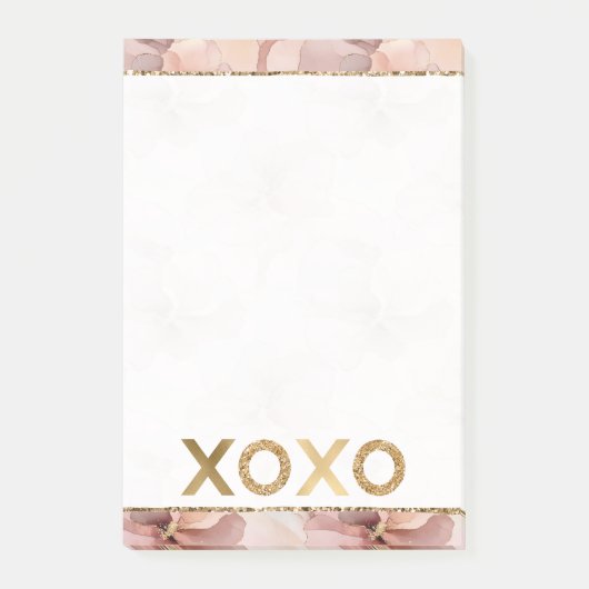 Post-it® Parties scintillant en or rose pâle XOXO (Devant)