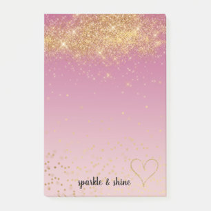 Post-it® Parties scintillant Girl Pink Ombre Gold Sparkle C