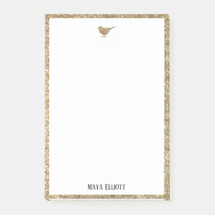 Post-it® Parties scintillant Gold Faux Oiseau et bordure en