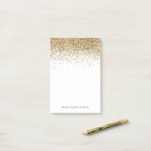 Post-it® Parties scintillant Gold Glitz (Sur un bureau)