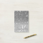 Post-it® Parties scintillant gris moderne éclabousser Nom p (Sur un bureau)