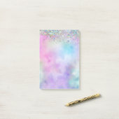 Post-it® Parties scintillant holographique Rainbow Pastels  (Sur un bureau)