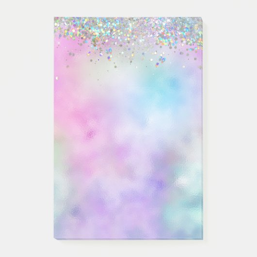 Post-it® Parties scintillant holographique Rainbow Pastels  (Devant)