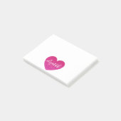 Post-it® Parties scintillant mignonne Coeur rose Nom de la (Incliné)