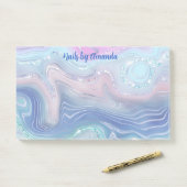 Post-it® Parties scintillant moderne à l'aquarelle rose et (Sur un bureau)