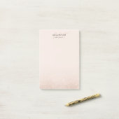 Post-it® Parties scintillant moderne Blush rose Monogramme  (Sur un bureau)