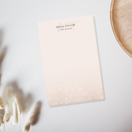 Post-it® Parties scintillant moderne Blush rose Monogramme