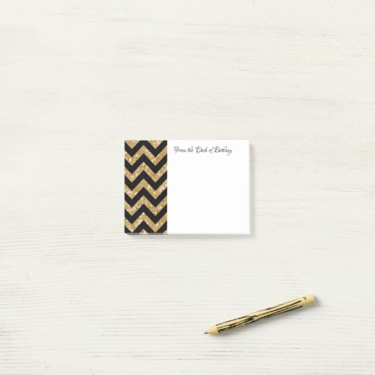 Post-it® Parties scintillant or Chevron Notes (Sur un bureau)