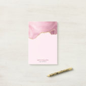 Post-it® Parties scintillant or en marbre rose (Sur un bureau)