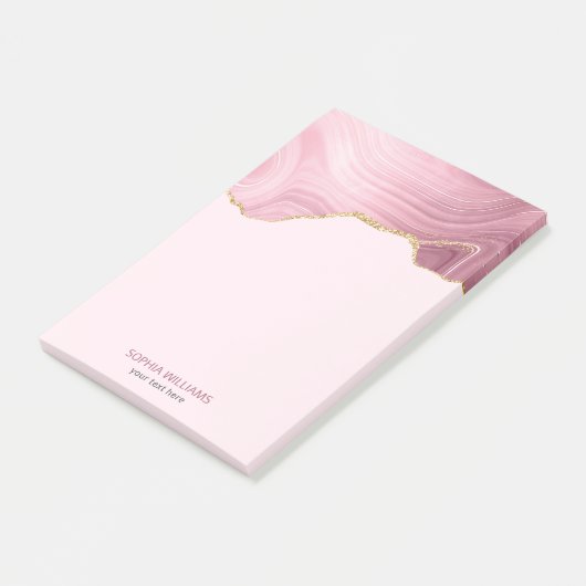 Post-it® Parties scintillant or en marbre rose (Incliné)