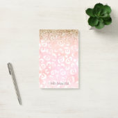Post-it® Parties scintillant or léopard rose blanc (Bureau)