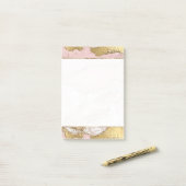 Post-it® Parties scintillant or Marbre blanc rose (Sur un bureau)
