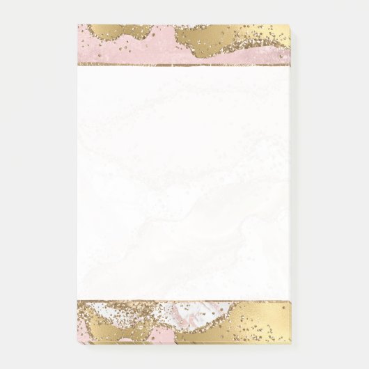 Post-it® Parties scintillant or Marbre blanc rose (Devant)