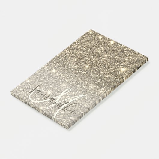 Post-it® Parties scintillant Or moderne étincelles Nom pers (Incliné)