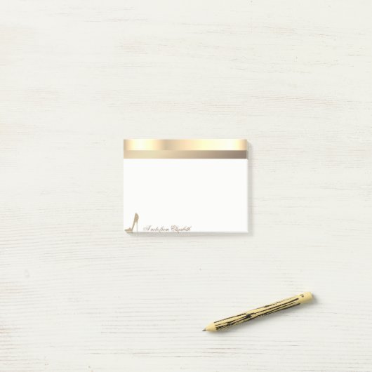 Post-it® Parties scintillant Or moderne talons hauts -Perso (Sur un bureau)