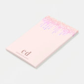 Post-it® parties scintillant rose doré rose rousse gouttes  (Incliné)