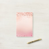 Post-it® parties scintillant rose dorée rose (Sur un bureau)