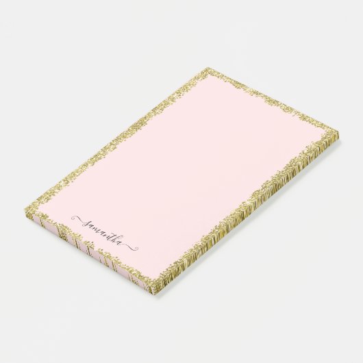Post-it® Parties scintillant rose et or Post-it Notes (Incliné)