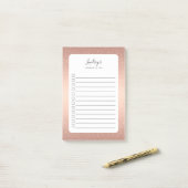 Post-it® Parties scintillant rose Gold Faux Monogramme À Fa (Sur un bureau)