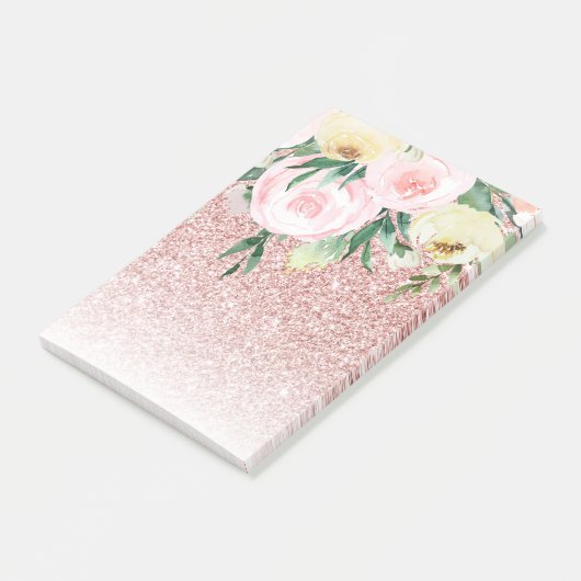 Post-it® Parties scintillant rose moderne & Fleurs pastel C (Incliné)