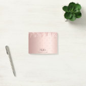 Post-it® parties scintillant rose or goutte monogramme init (Bureau)