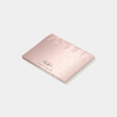 Post-it® parties scintillant rose or goutte monogramme init (Incliné)