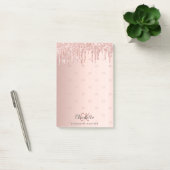 Post-it® parties scintillant rose or goutte monogramme init (Bureau)