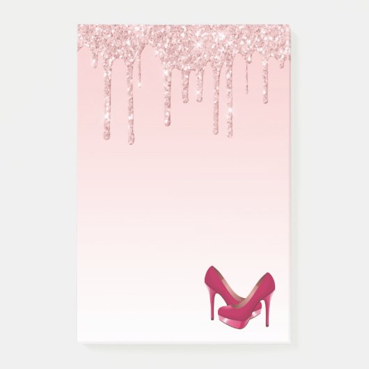 Post-it® Parties scintillant roses modernes et talons hauts (Devant)